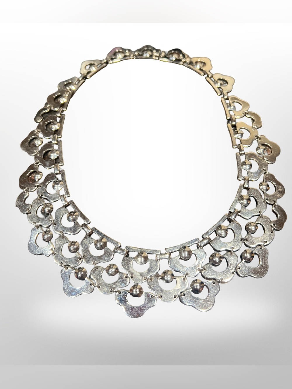 Stella & Dot Statement Bib Necklace Silver Tone Alexandria Collar
